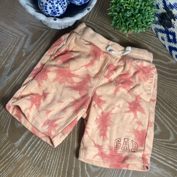 Orange Dip Tie Dyed GAP Terry Athletic Drawstring Shorts - Picture 3 of 7